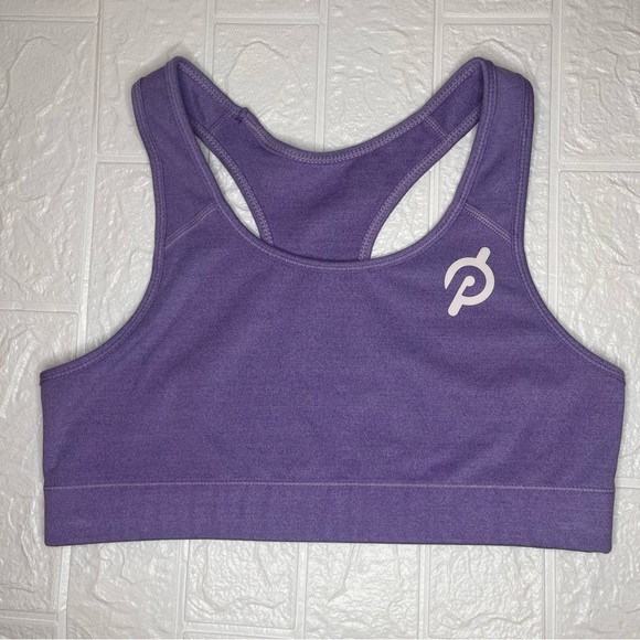 Peloton Sports Bra Womens Medium Purple Racerback Activewear Casual Spin - Picture 1 of 6
